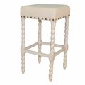 Guest Room 30 in. Remick Bar Stool - Vintage White & Linen GU2850479